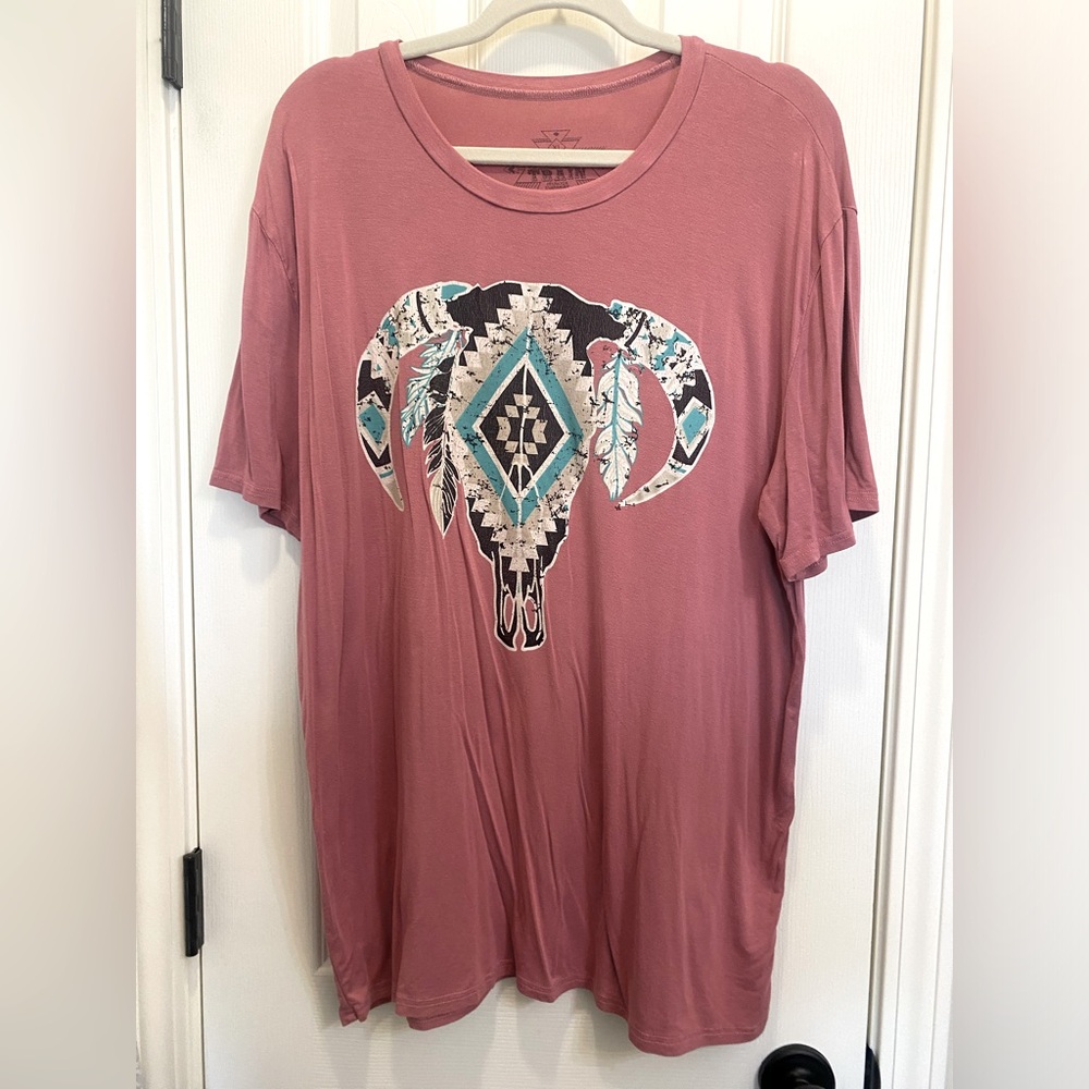 XL~Western Pink Top